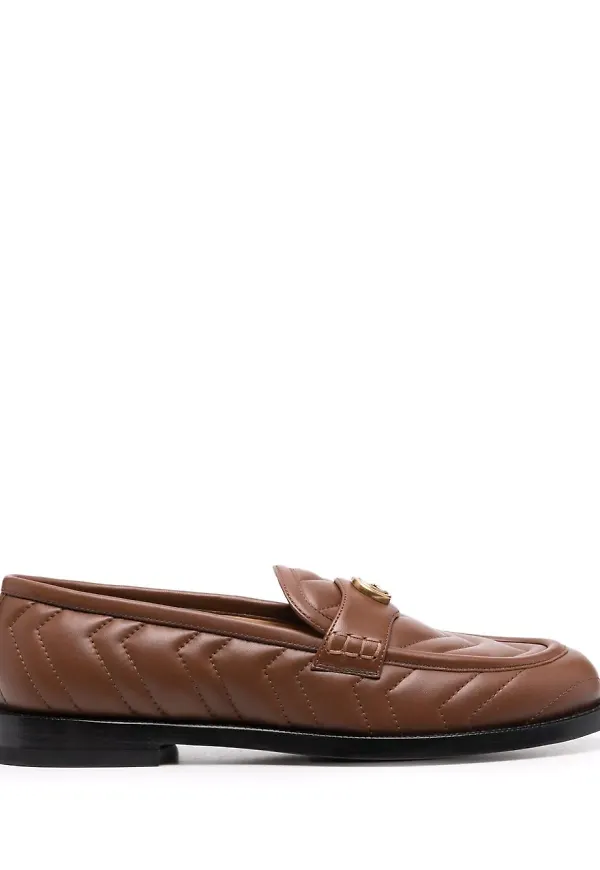 Gucci loafers med rundad tå - Brun