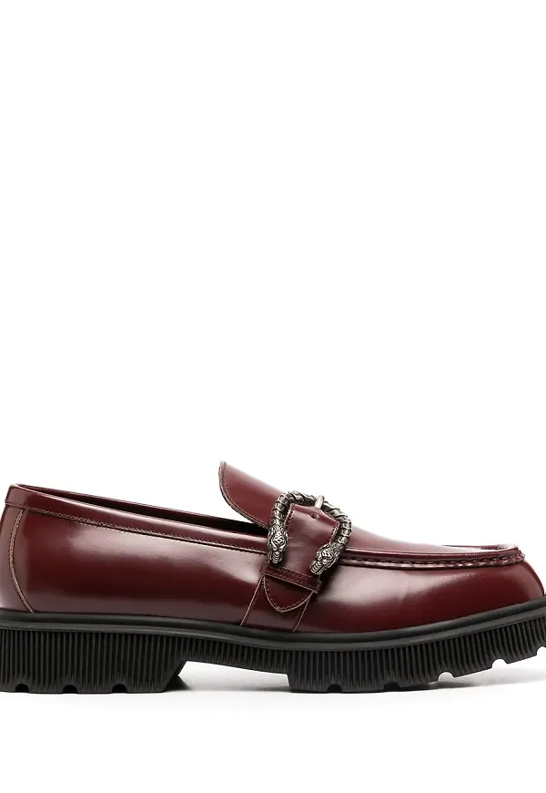 Gucci loafers med spänne - Röd