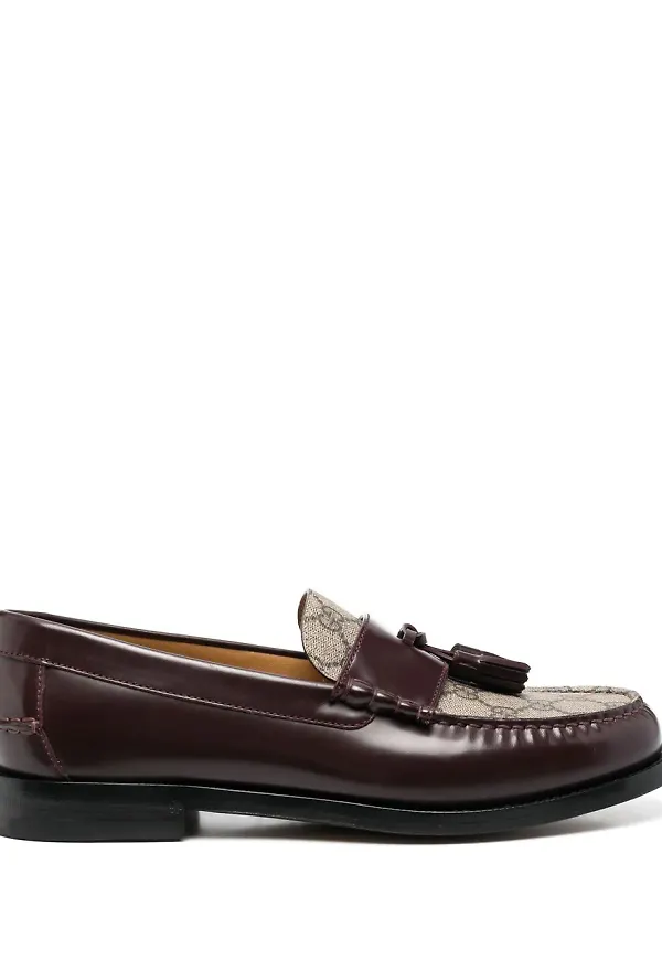 Gucci loafers med tofsdetalj - Röd