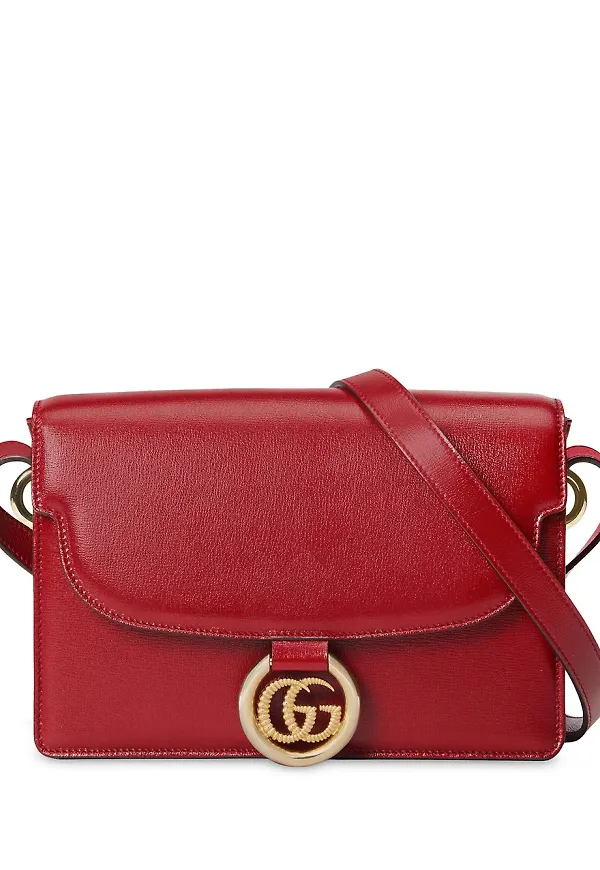 Gucci logotypmönstrad axelväska - Röd
