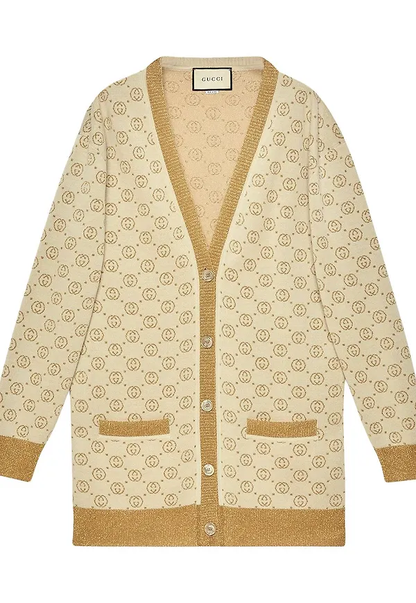 Gucci logotypmönstrad cardigan - Neutral