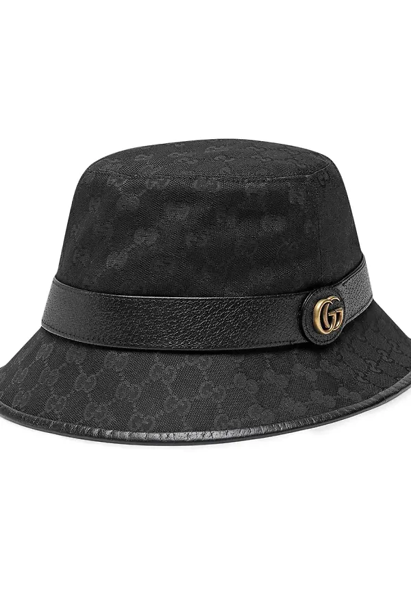 Gucci logotypmönstrad fiskehatt - Svart