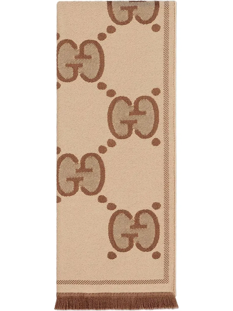 Gucci logotypmönstrad halsduk - Brun