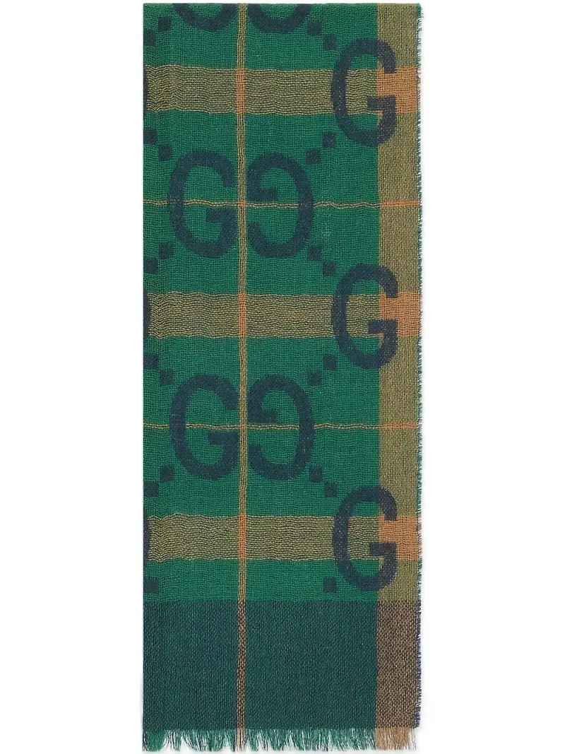 Gucci logotypmönstrad halsduk - Grön