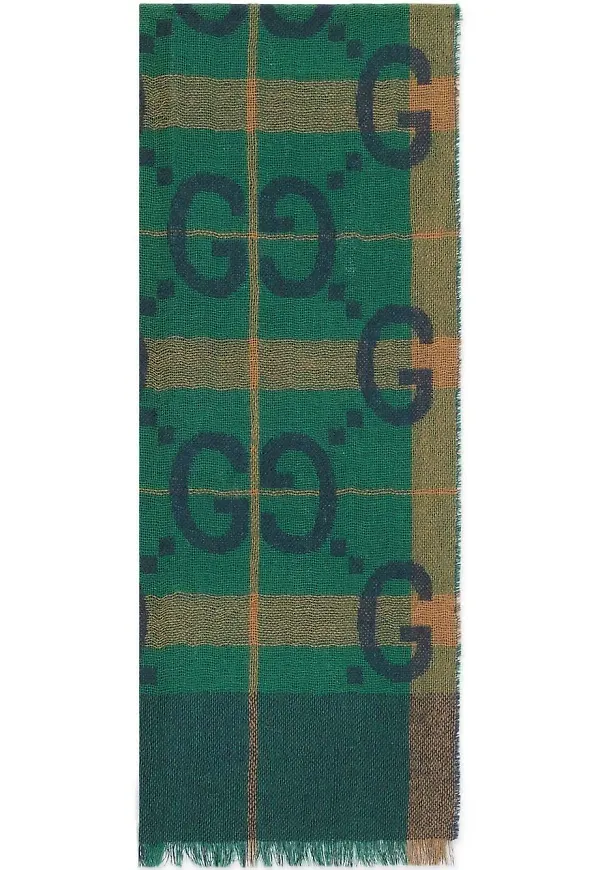 Gucci logotypmönstrad halsduk - Grön