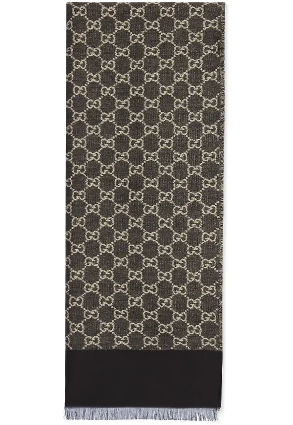 Gucci logotypmönstrad halsduk - Svart