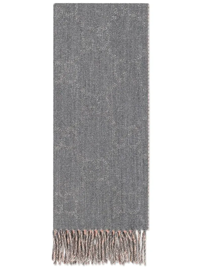 Gucci logotypmönstrad halsduk i jacquard - Grå