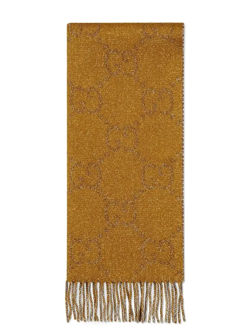 Gucci logotypmönstrad halsduk i jacquard - Neutral