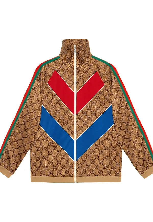 Gucci logotypmönstrad jacka - Brun