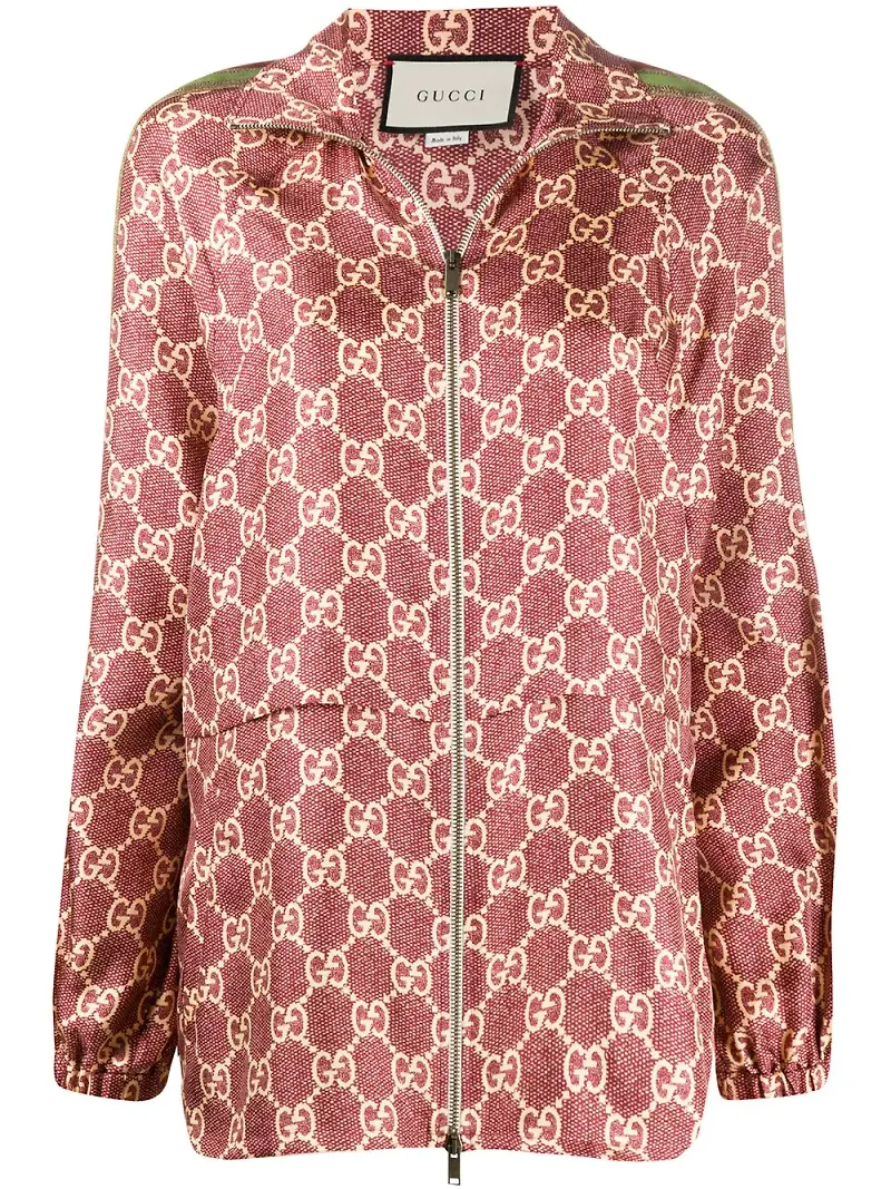 Gucci logotypmönstrad jacka - Röd