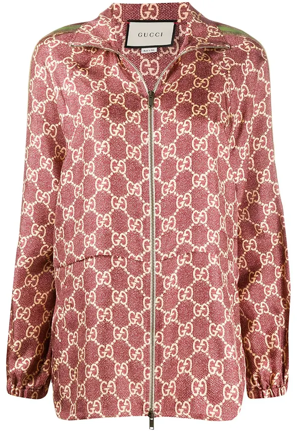 Gucci logotypmönstrad jacka - Röd