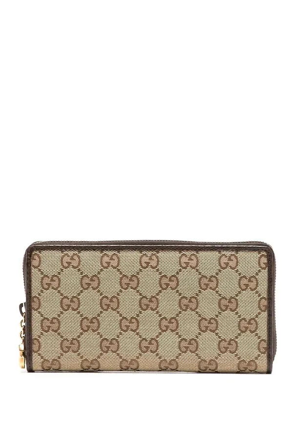 Gucci logotypmönstrad plånbok - Brun
