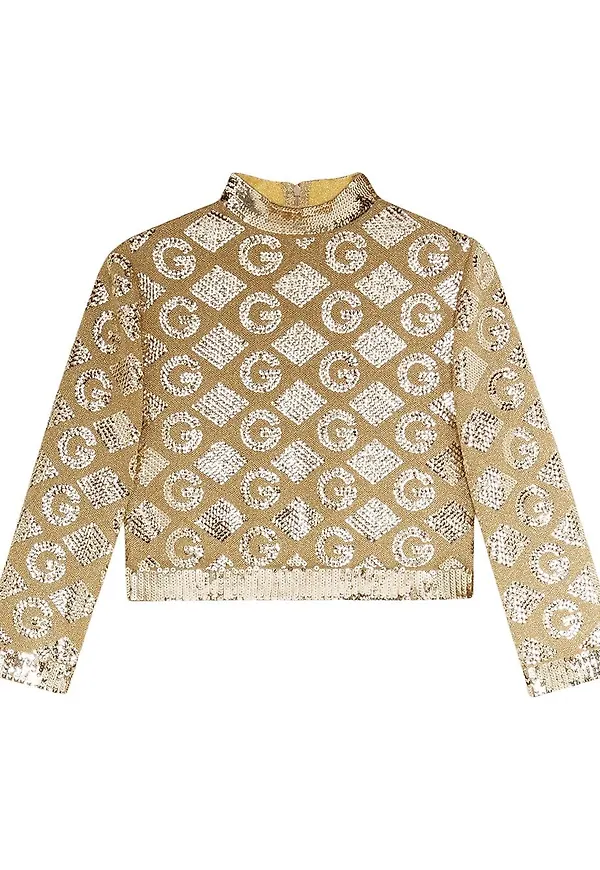 Gucci logotypmönstrad topp - Guldfärgad