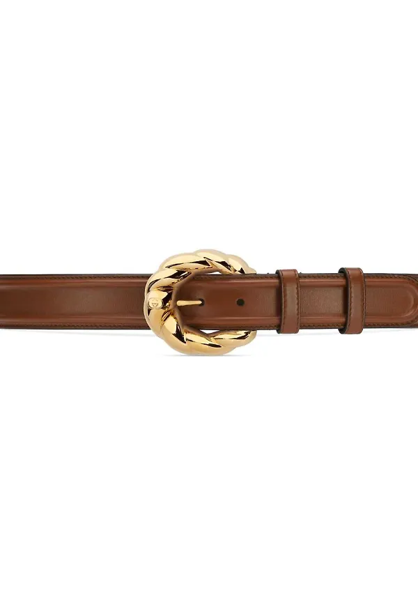 Gucci läderbälte med spänne - Brun