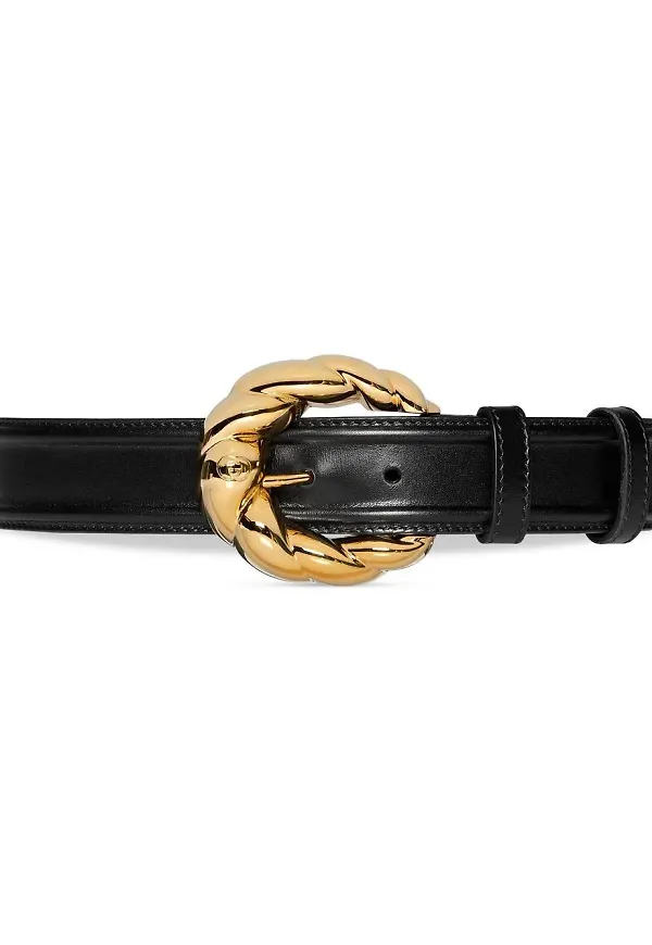 Gucci läderbälte med spänne - Svart