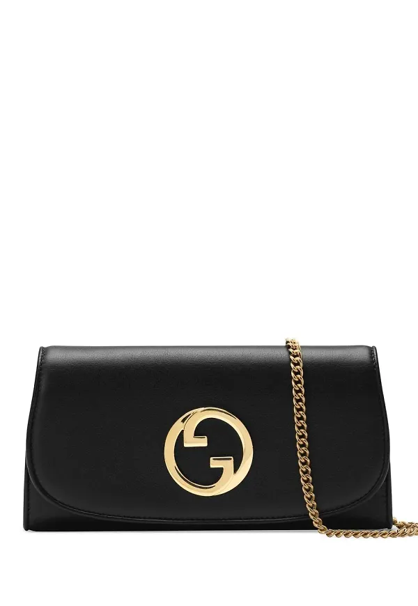 Gucci läderplånbok med logotypplakett - Svart