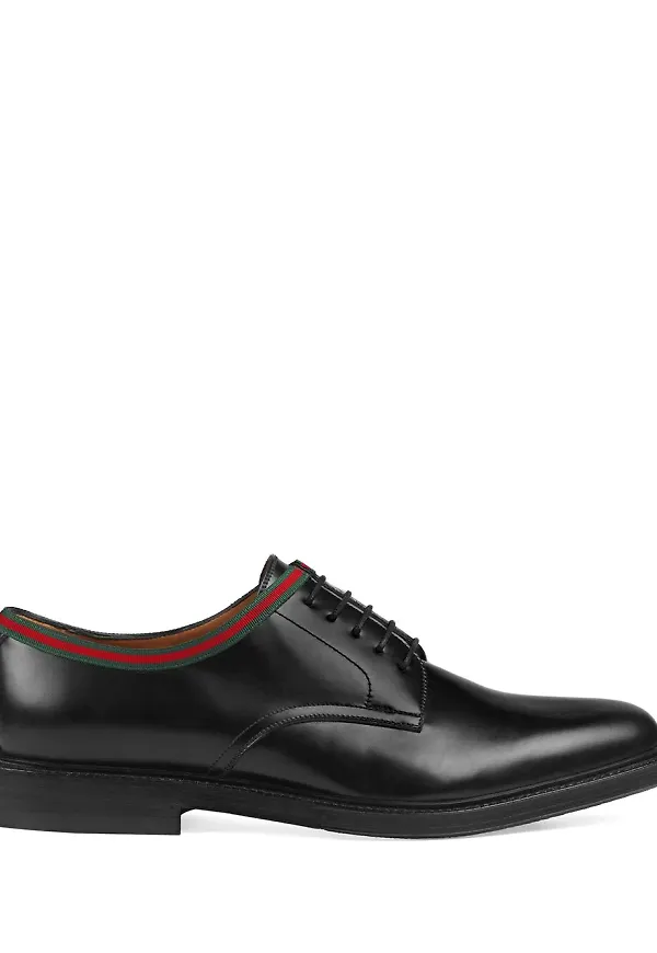Gucci läderskor med snörning - Svart