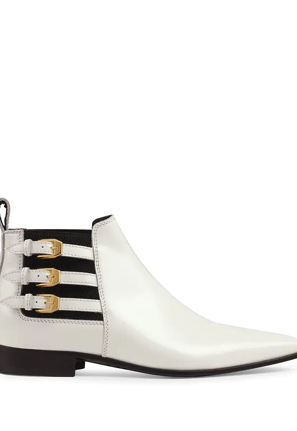Gucci läderstövletter - Vit
