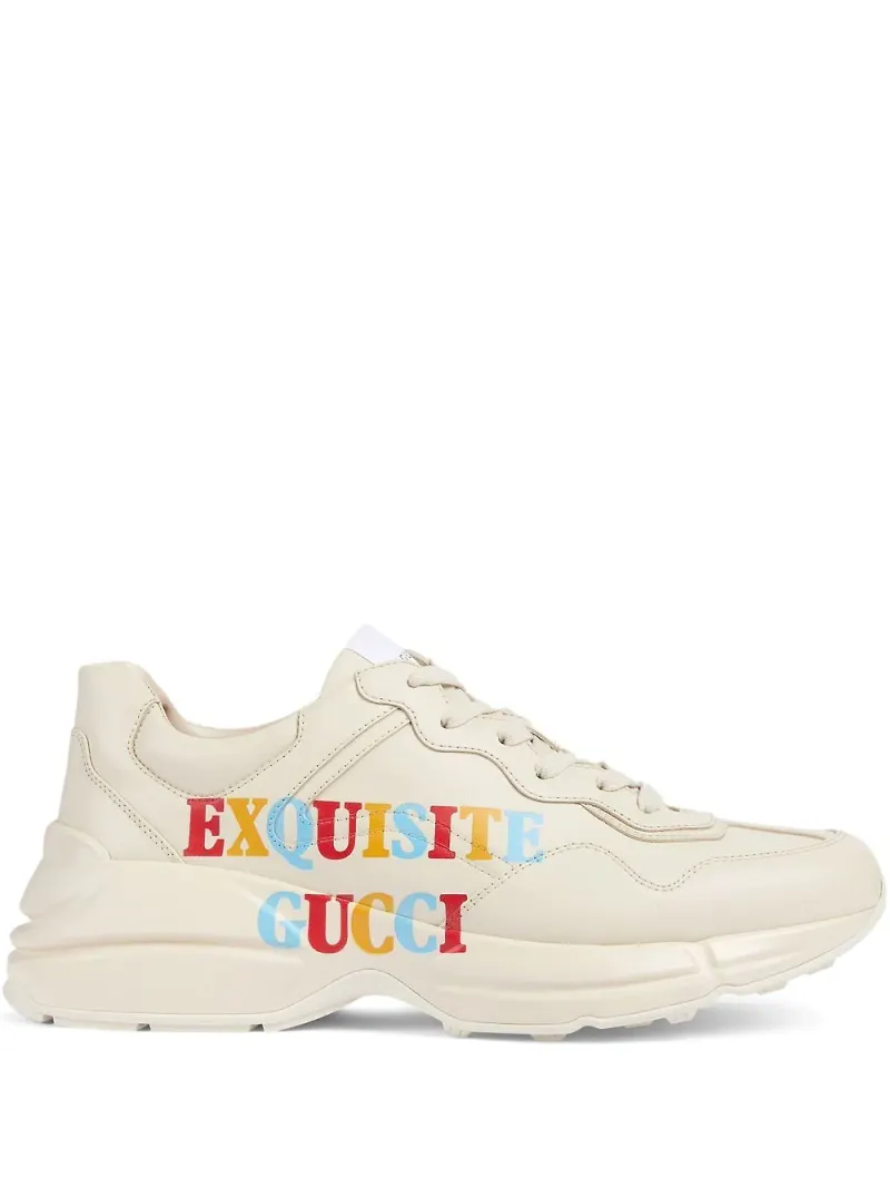 Gucci låga sneakers med tryck - Neutral