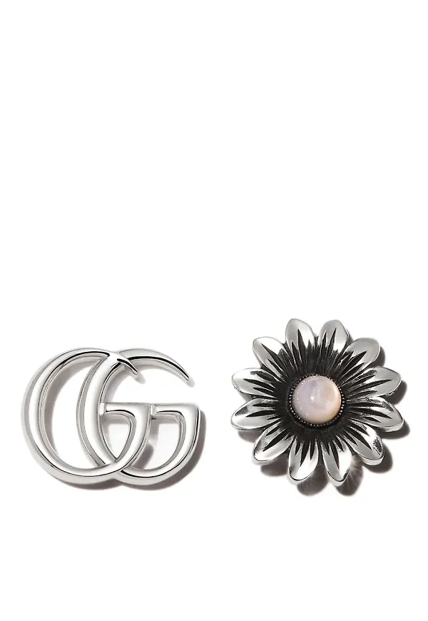 Gucci Marmont stiftörhängen - Silverfärgad