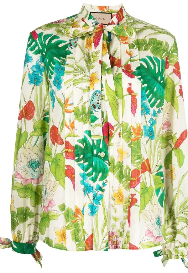 Gucci mönstrad blus - Grön