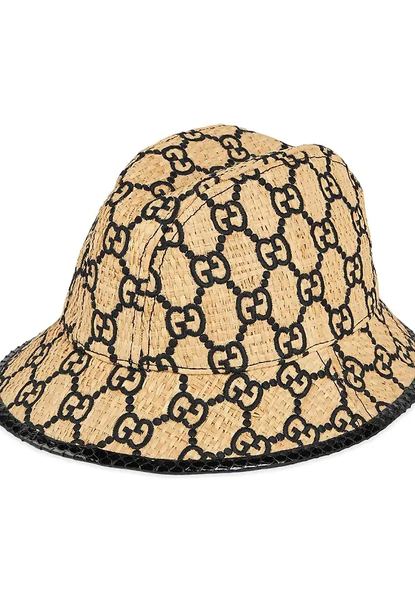 Gucci mönstrad fedorahatt - Brun