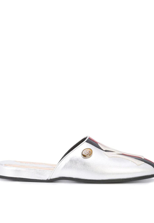 Gucci NY Yankees tofflor - Silverfärgad