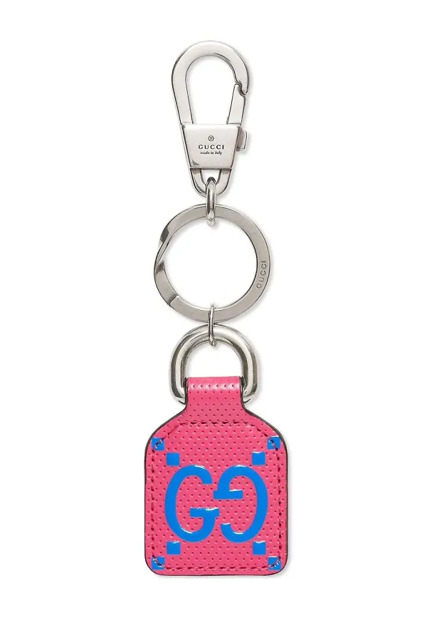 Gucci nyckelring med läderetikett - Rosa