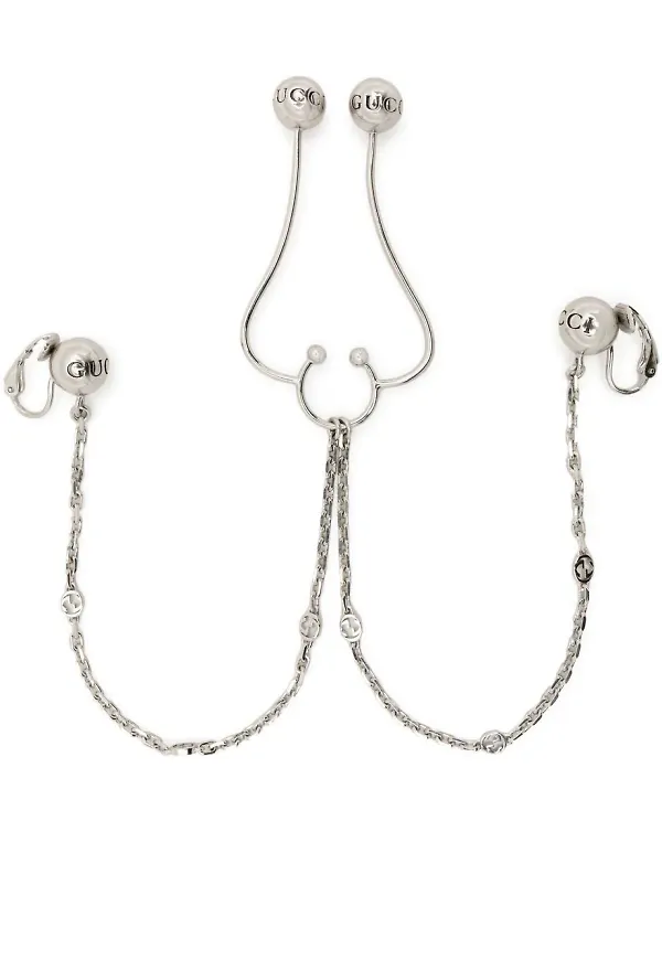 Gucci näspiercing med clips - Silverfärgad