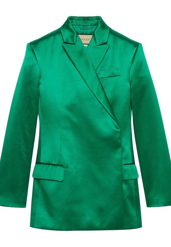 Gucci omlottblazer i siden - Grön