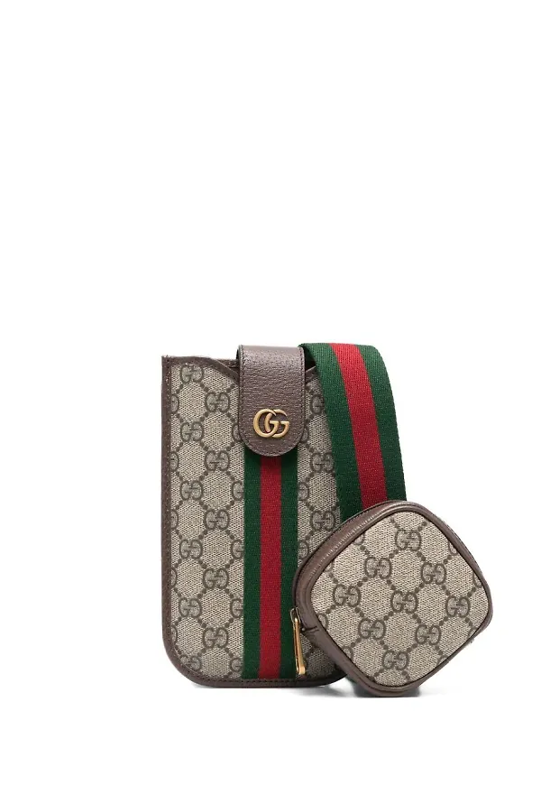 Gucci Ophidia GG axelremsväska - Brun