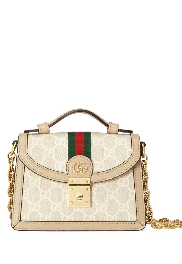 Gucci Ophidia GG axelväska - Vit