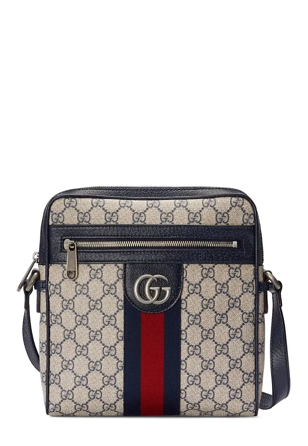 Gucci Ophidia GG liten axelremsväska - Blå