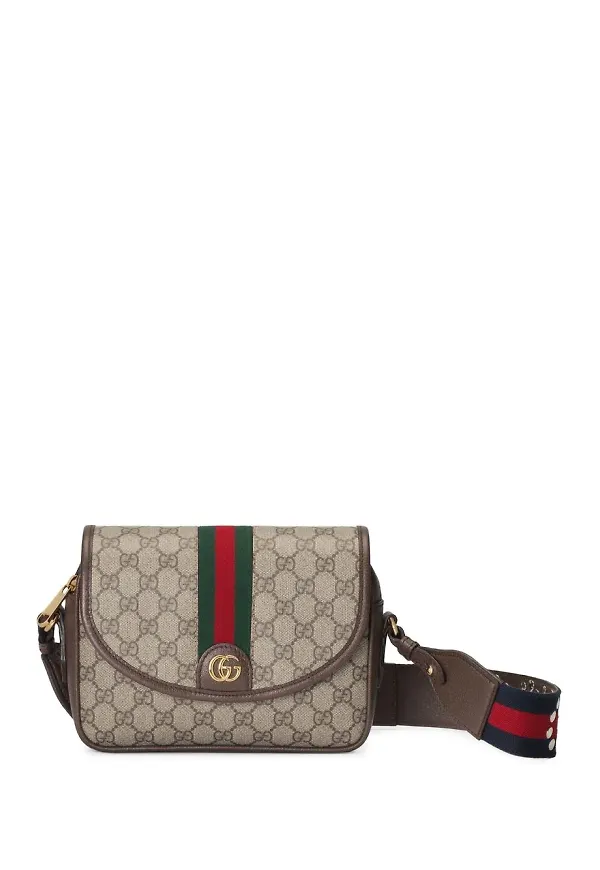 Gucci Ophidia GG liten axelväska - Brun
