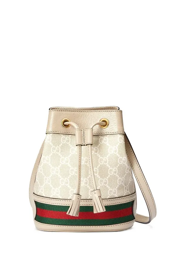 Gucci Ophidia mini bucketbag - Vit