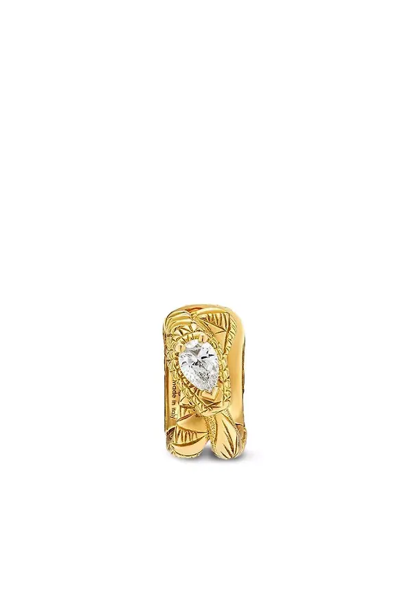 Gucci Ouroboros diamantörhänge i 18K gult guld - Guldfärgad