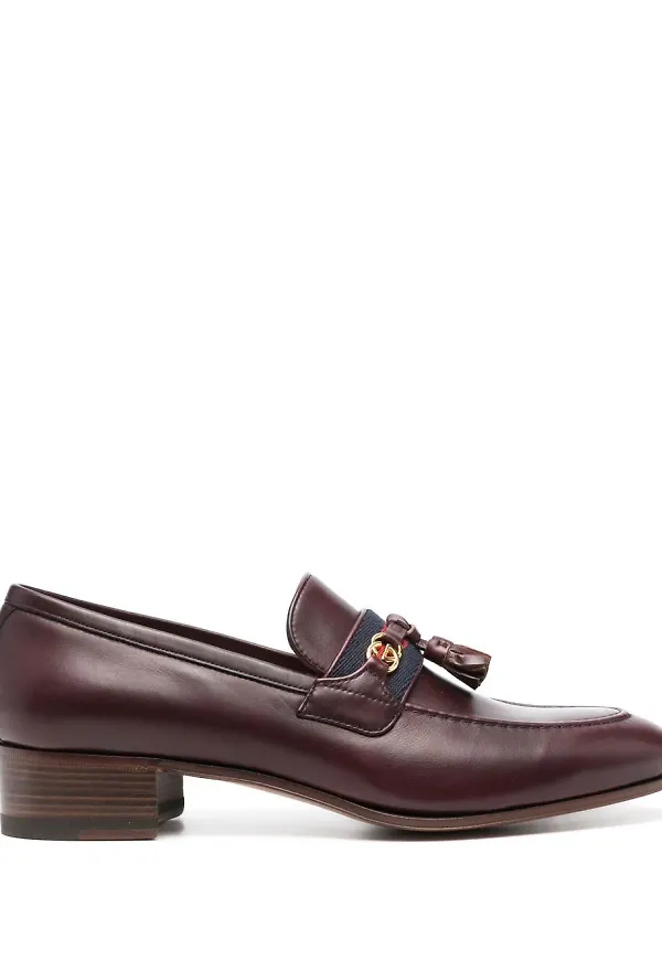 Gucci Paride loafers med tofskant 35 mm - Röd