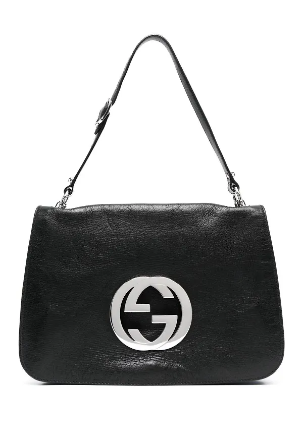 Gucci Pre-Owned axelväska med viklock - Svart