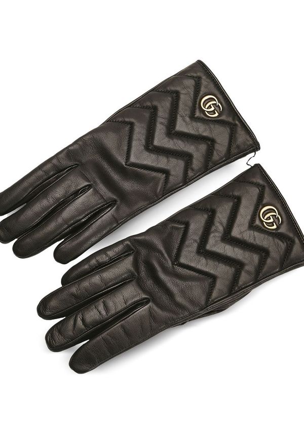 Gucci Pre-Owned Marmont läderhandskar - Svart