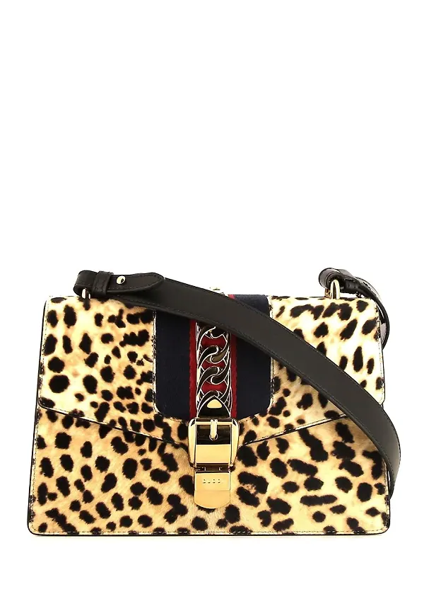 Gucci Pre-Owned Sylvie leopardmönstrad axelväska - Neutral