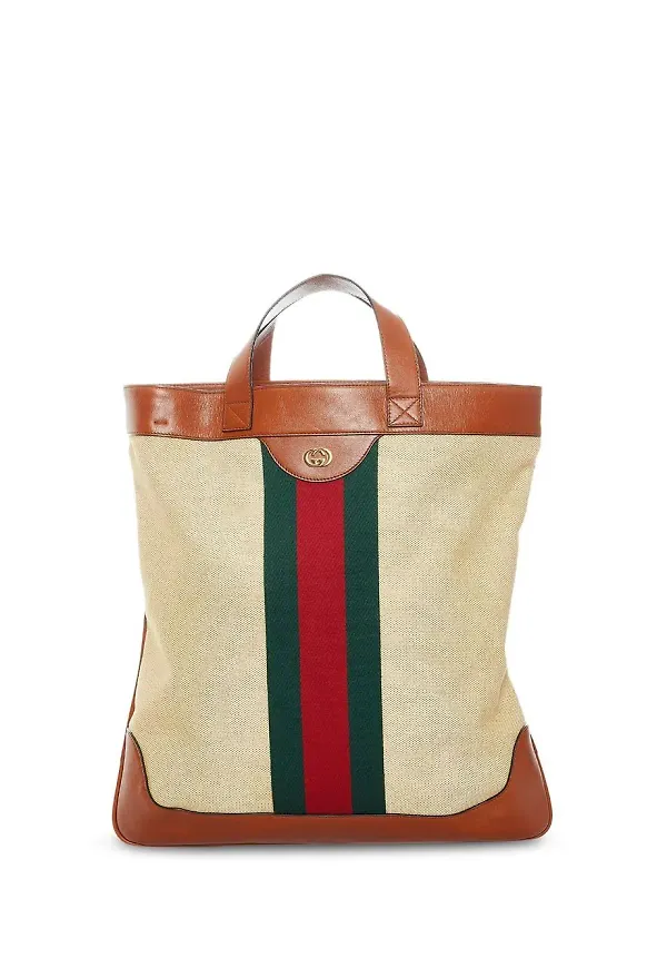Gucci Pre-Owned Web tygväska - Brun
