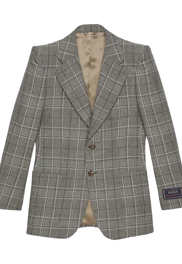 Gucci Prince of Wales-rutig blazer - Grå