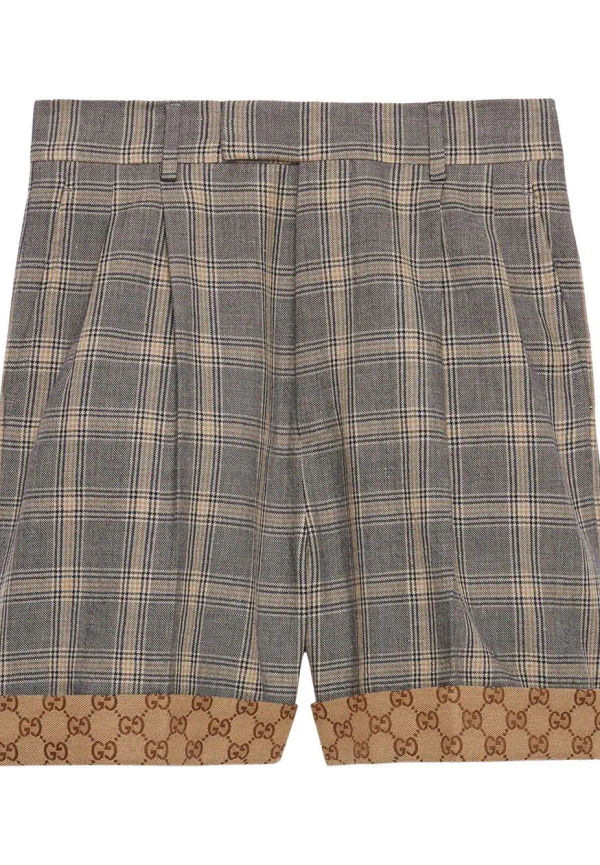Gucci Prince of Wales-rutiga shorts - Grå
