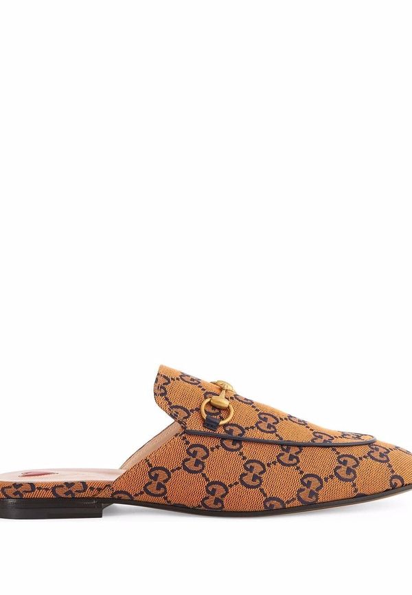 Gucci Princetown tofflor med logotyp - Orange