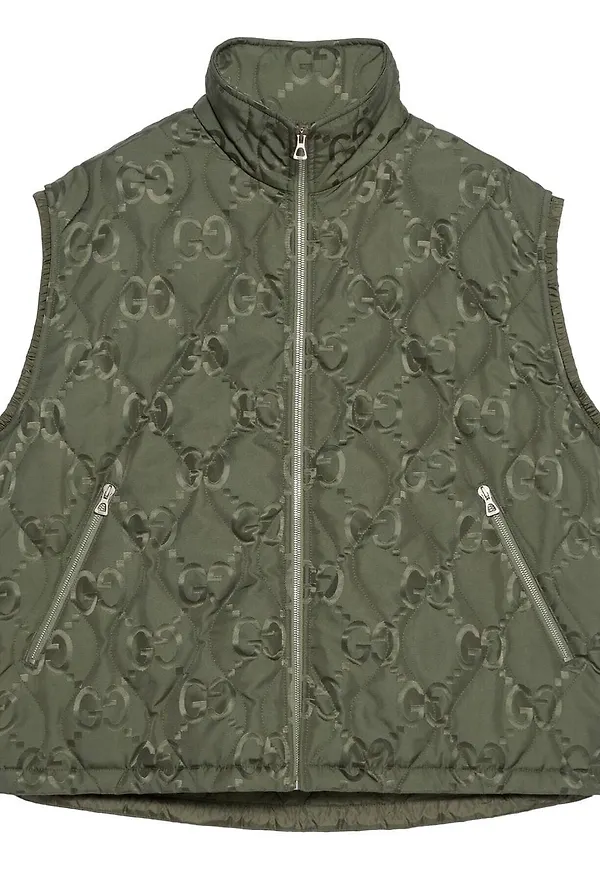 Gucci quiltad väst i jacquard - Grön