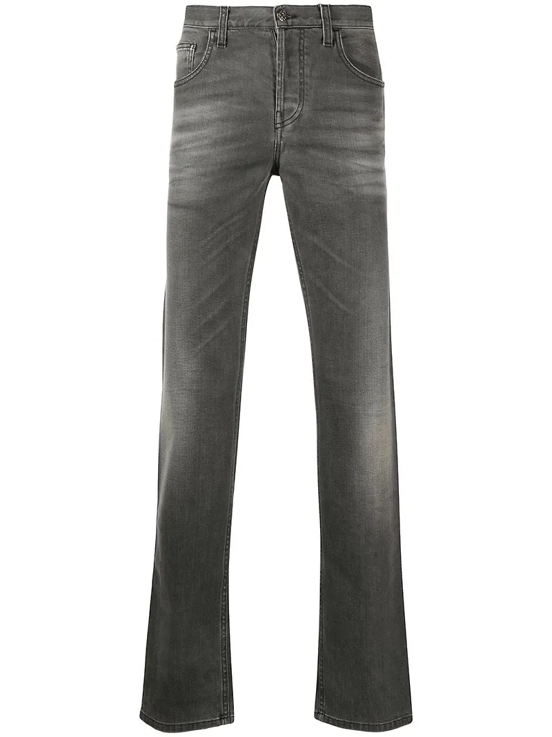 Gucci raka jeans med slitning - Grå