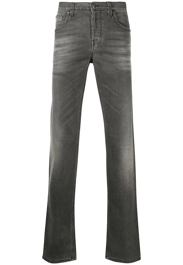 Gucci raka jeans med slitning - Grå