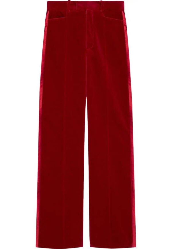 Gucci raka sammetsbyxor - Röd