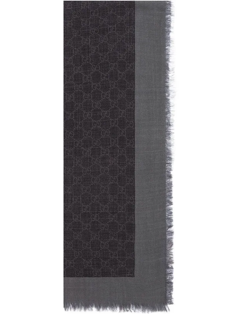 Gucci randig halsduk med monogram - Svart