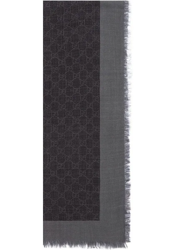 Gucci randig halsduk med monogram - Svart
